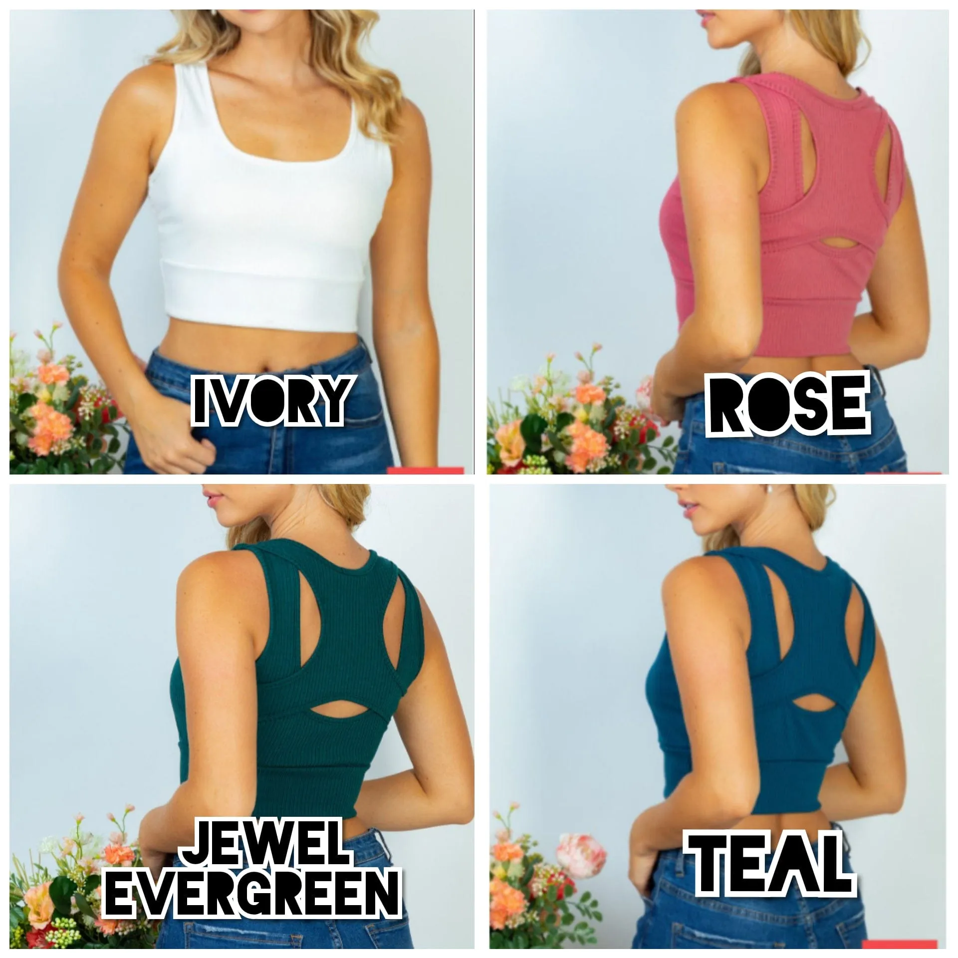 Adelaide Cutout Back Bralette/Brami (4 colors)