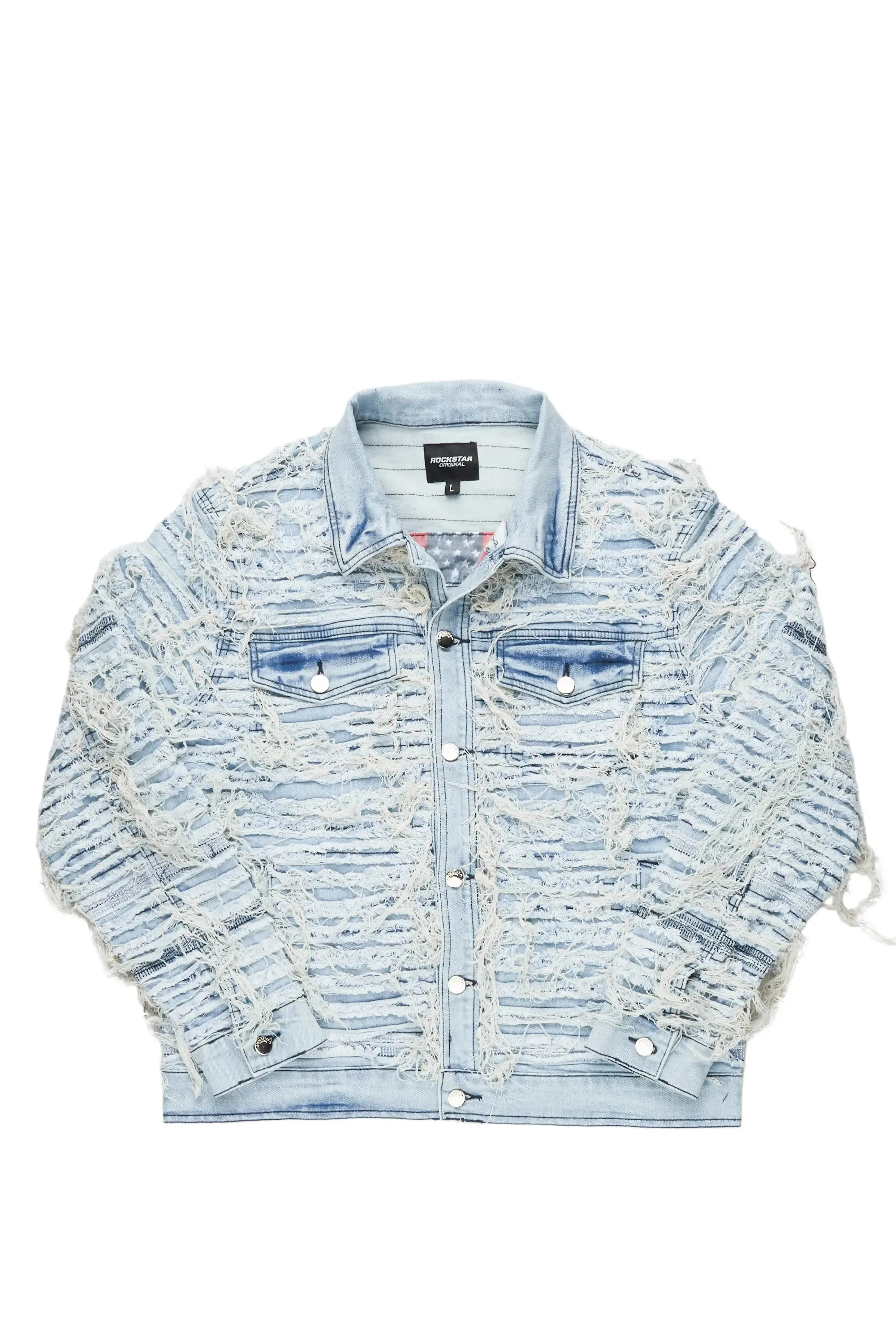 Ayan Blue Distressed Denim Jacket