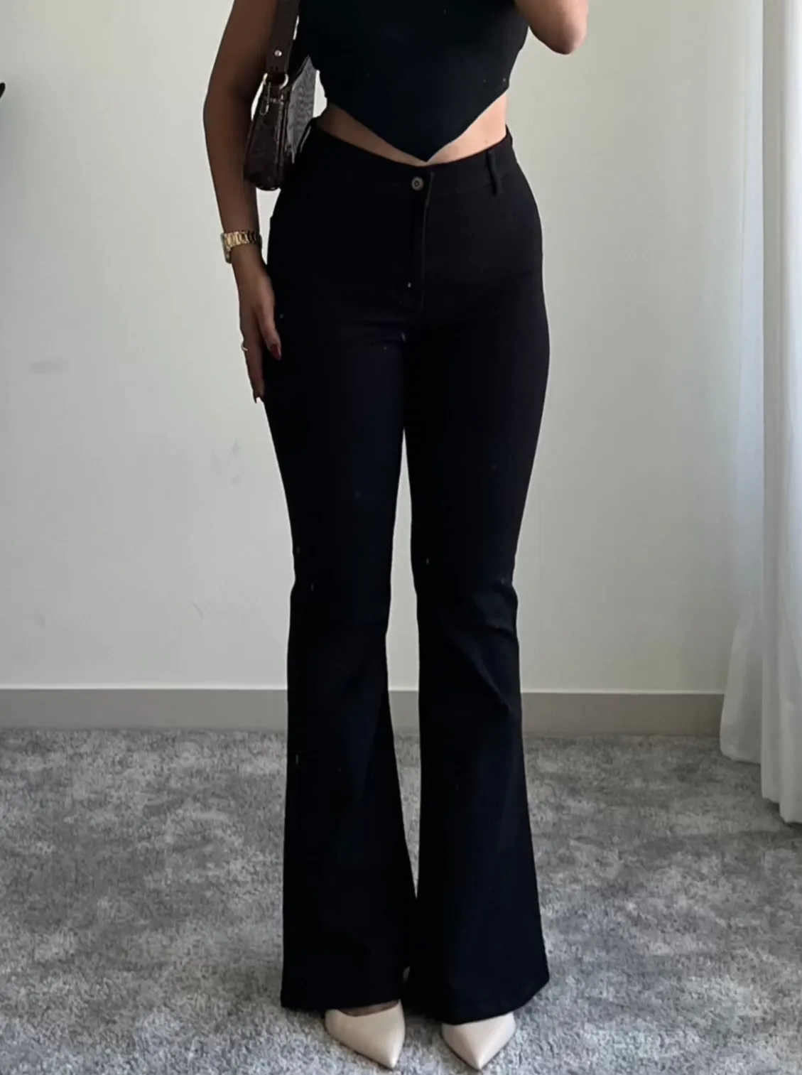 Black Ultra High Rise Flare Jeans