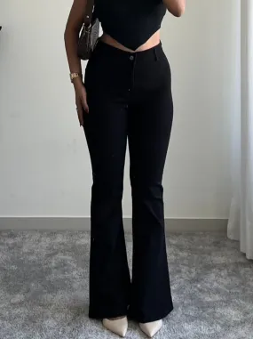 Black Ultra High Rise Flare Jeans