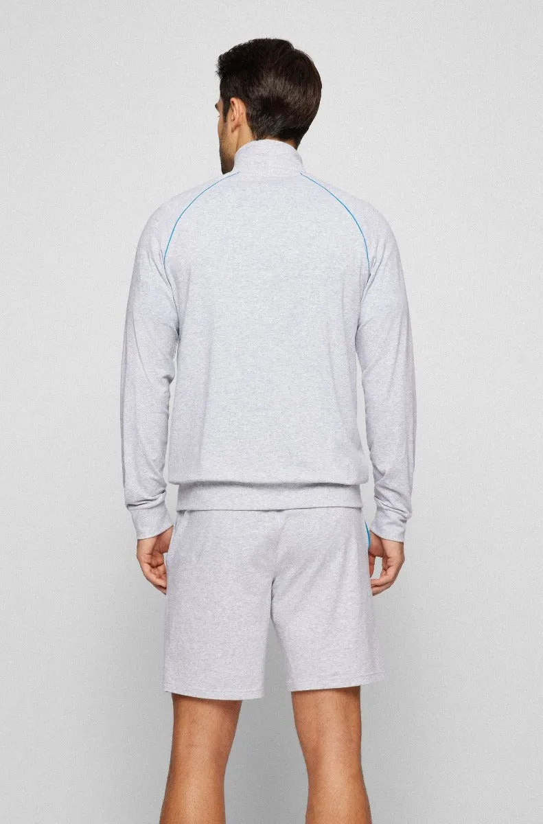 BOSS Mix & Match Zip Sweat Top in Light Grey