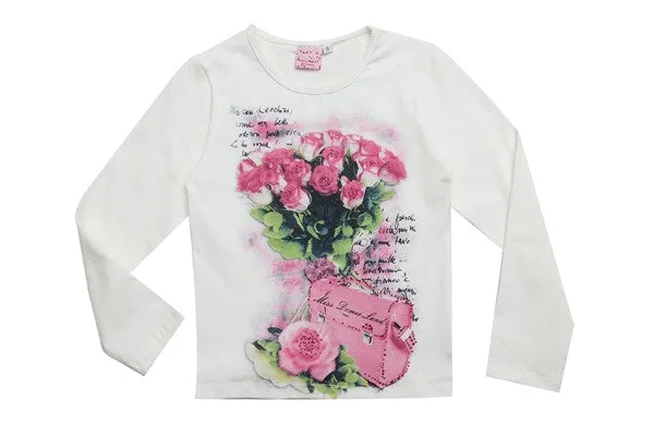 Boutique Outfits Sets For Cute Kids Girl Print Floral Long Sleeve Shirts Tops