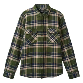 Brixton - Bowery Flannel Cypress Green/Washed Navy/White