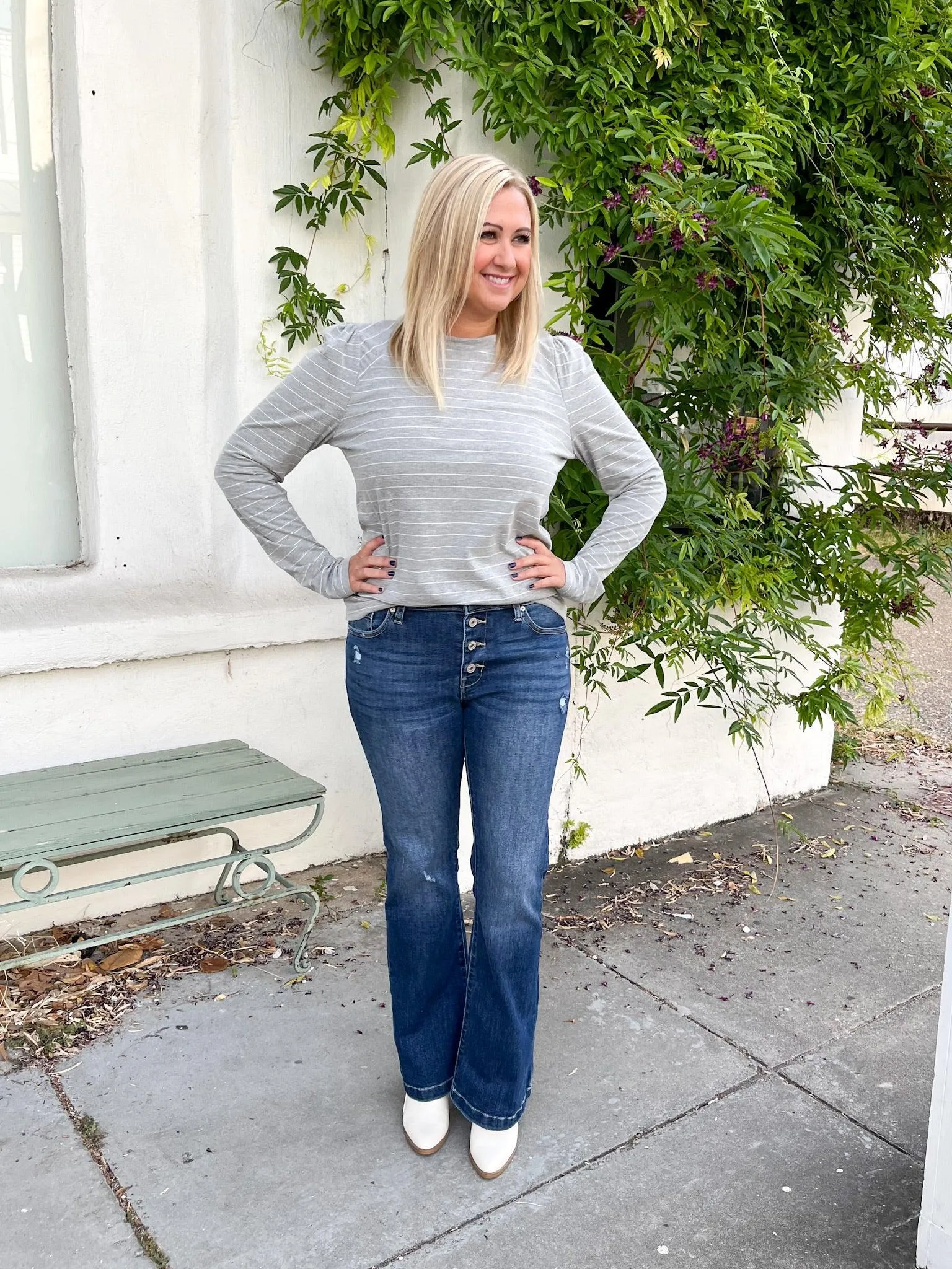 Buttoned Up Bootcut Jeans