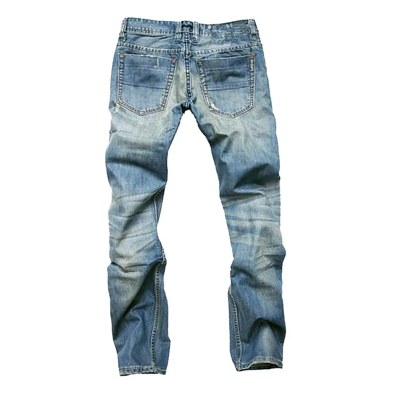 Casual Straight Slim Cotton Denim Men Jeans