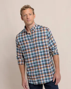 Cobblestone Plaid Beach Sportshirt (Teal)