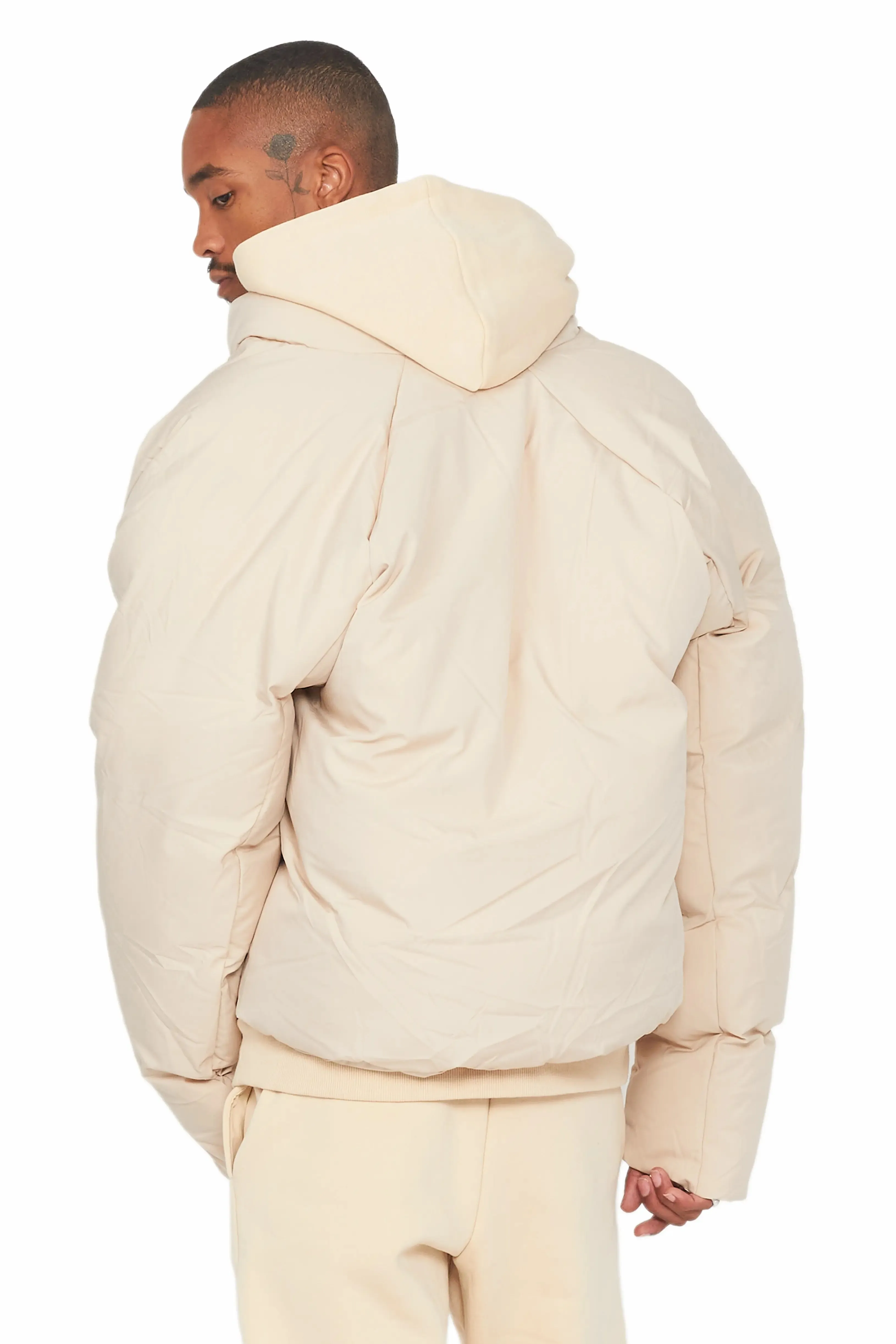 Damien Beige Puffer Jacket