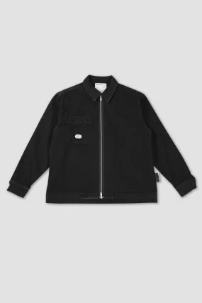 Denim Drop Shirt Jacket - Black