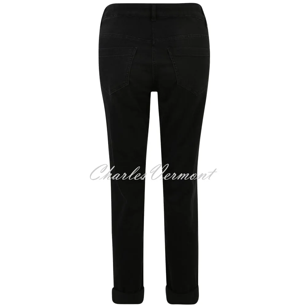 Doris Streich Black And Silver Rhinestone Jeans - Style 845197-99