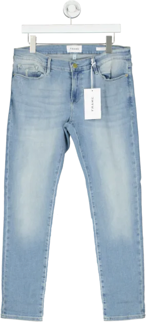 FRAME Blue Le Garcon Cropped Mid-rise Boyfriend Jeans Bnwt W27