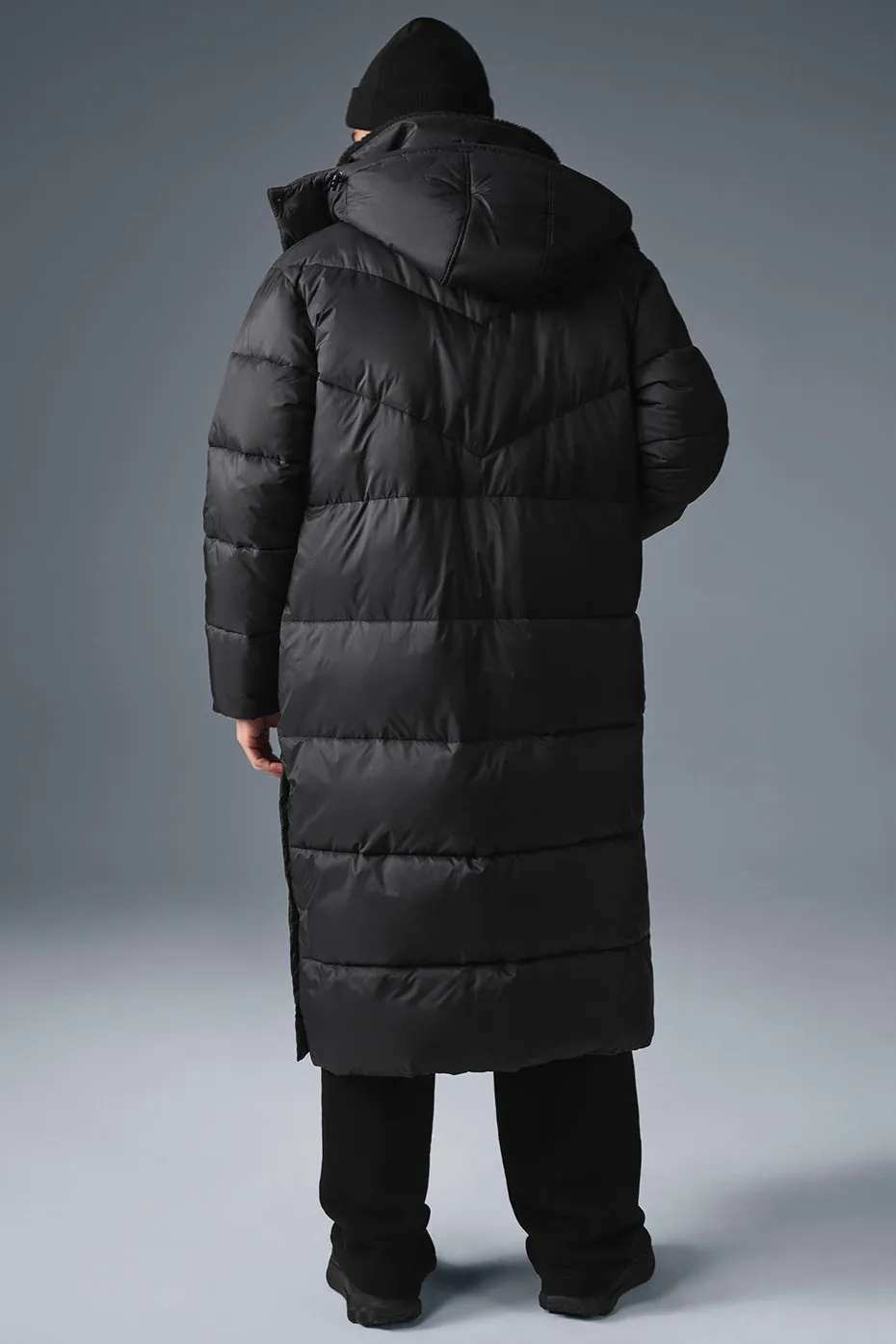 Gold Rush Puffer Trench - Black