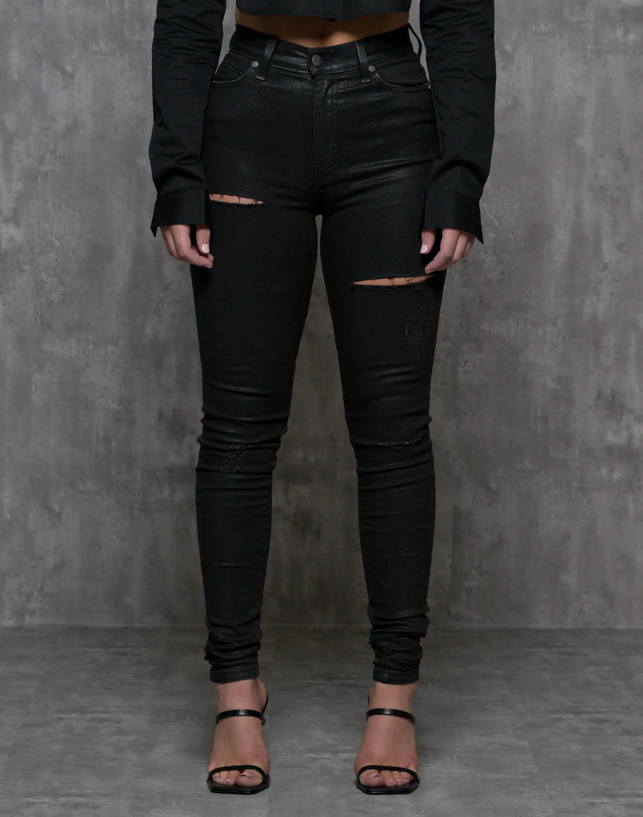 Heather Waxed Denim Jeans