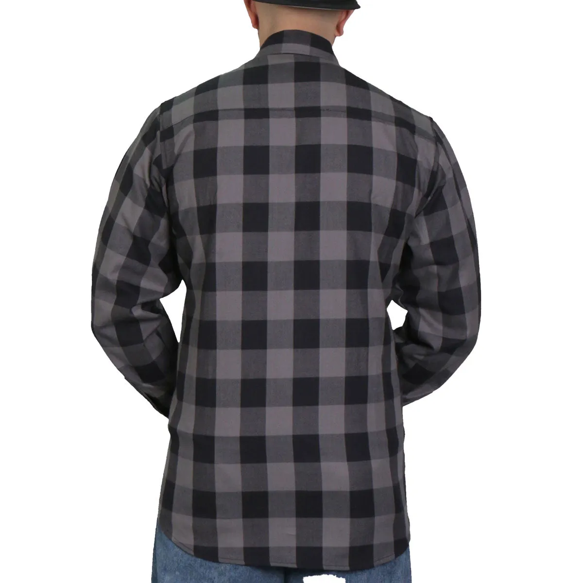 Hot Leathers FLM2001 Men's Black and Gray Long Sleeve Flannel Shirt