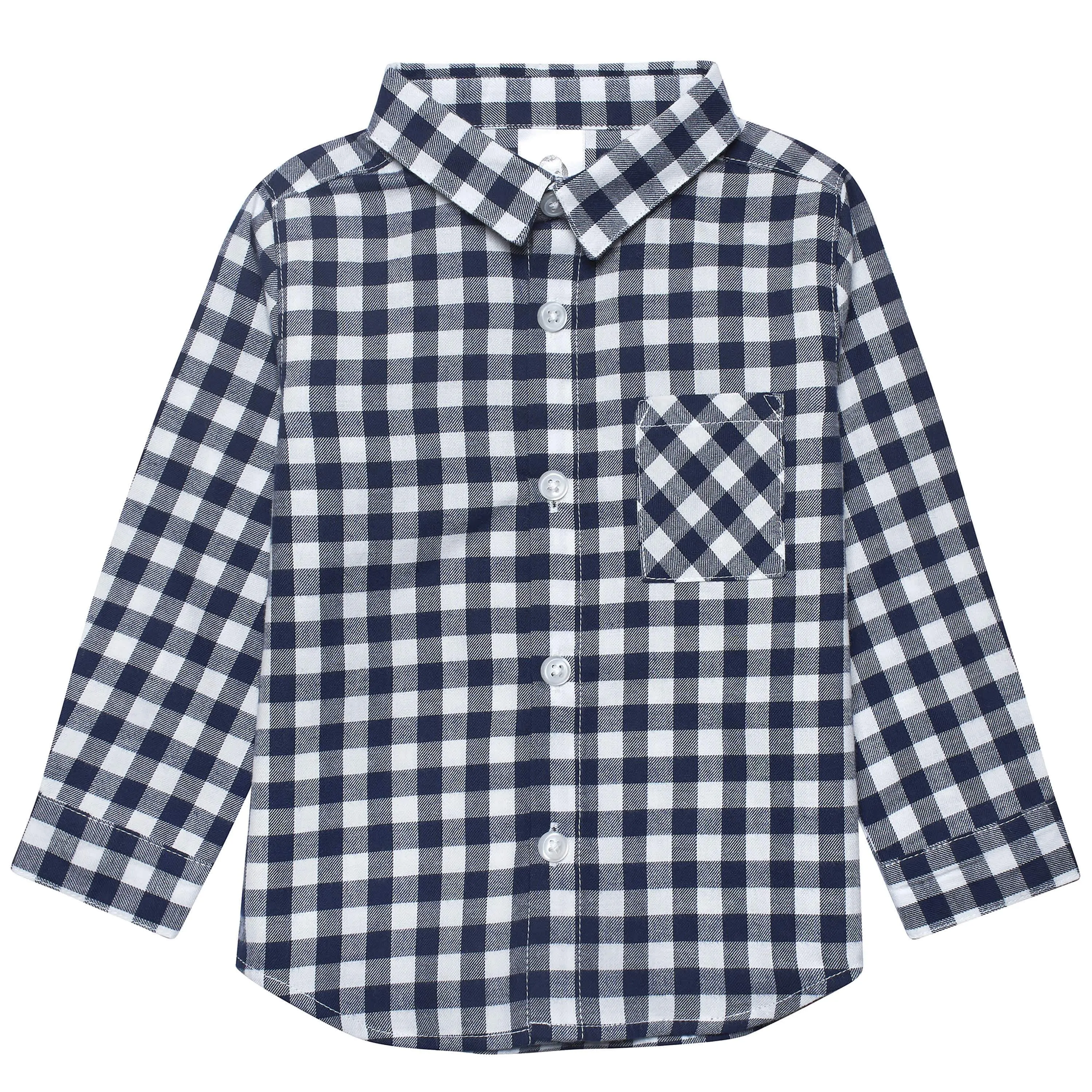 Infant & Toddler Boys Blue Plaid Woven Plaid Shirt