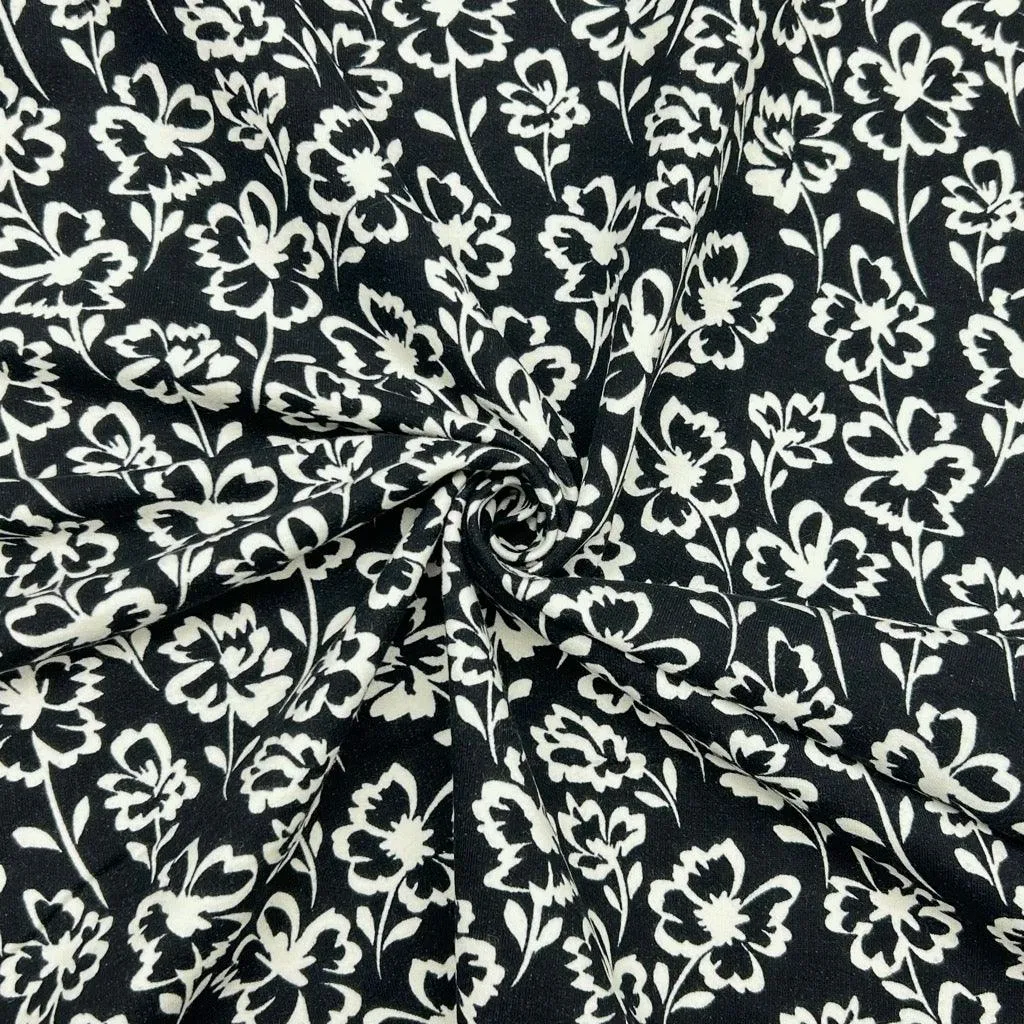 Ivory Flowers Sweatshirt Fabric