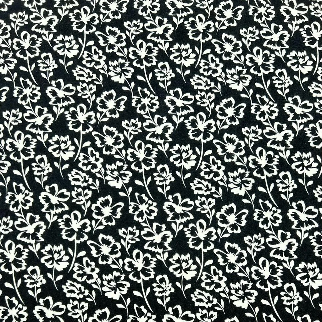 Ivory Flowers Sweatshirt Fabric