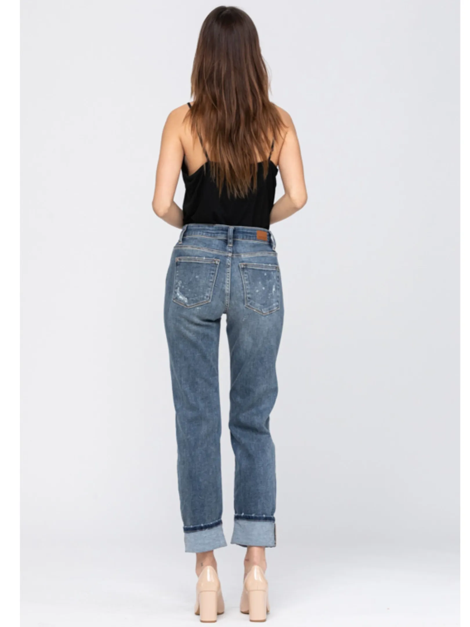 Judy Blue Bleach Splash Boyfriend Jeans