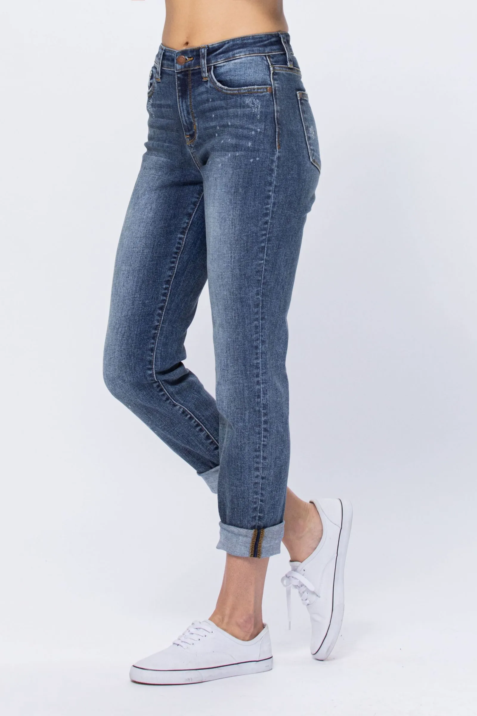 Judy Blue High Rise Bleach Splash Boyfriend jeans