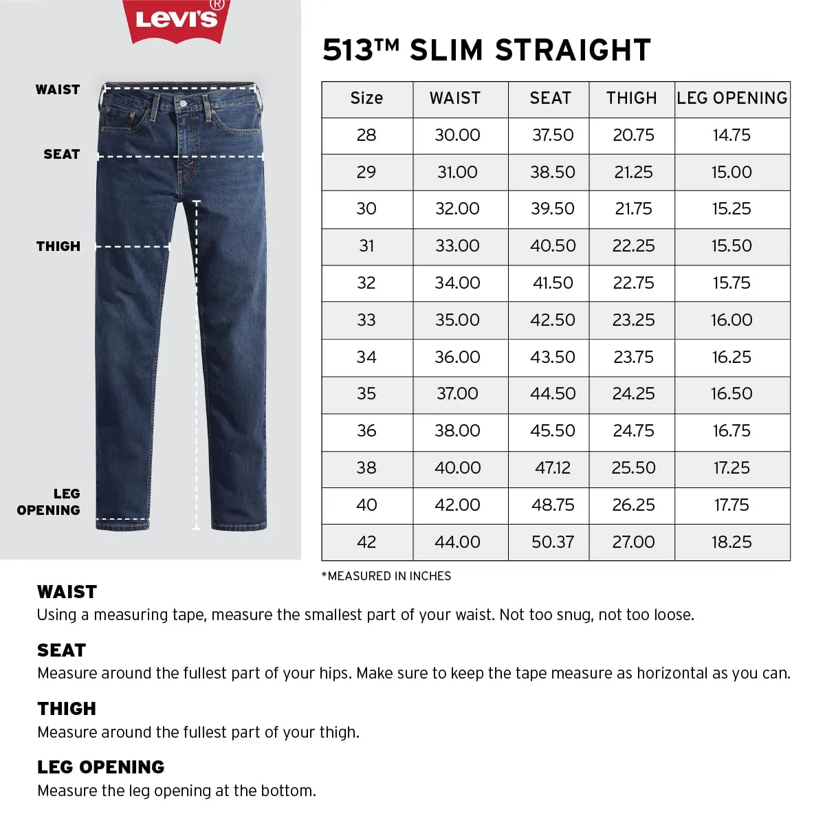 Levi's Men's Straight Jeans (A7711-0016_Blue