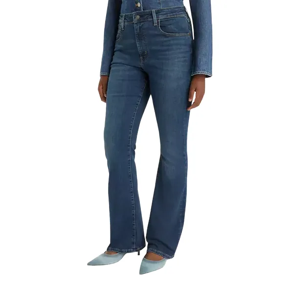 Levi's pantalone jeans da donna a vita alta a zampa 725 blu scuro