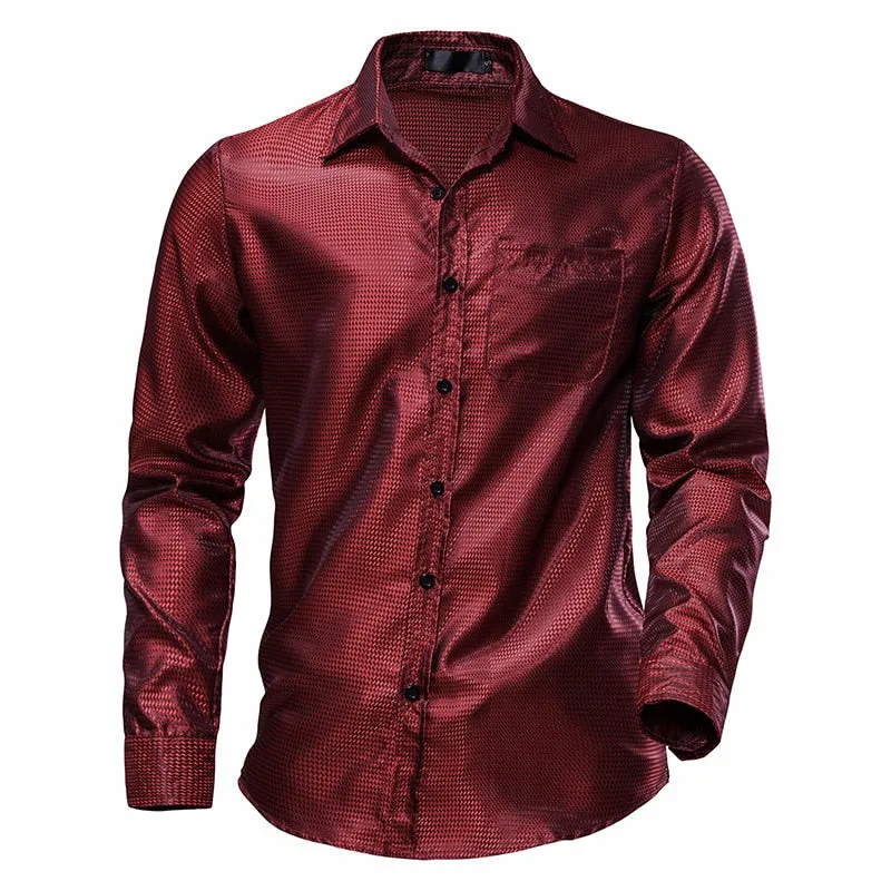 Men&#39;s Floral Black Dress Shirts 2022 Stylish New Long Sleeve Steampunk Shirt Men Party Club Bar Social Shirt Male Chemise Homme