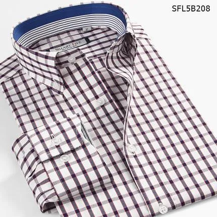 Men's Shirts Long Sleeve Cotton Plaid Shirts