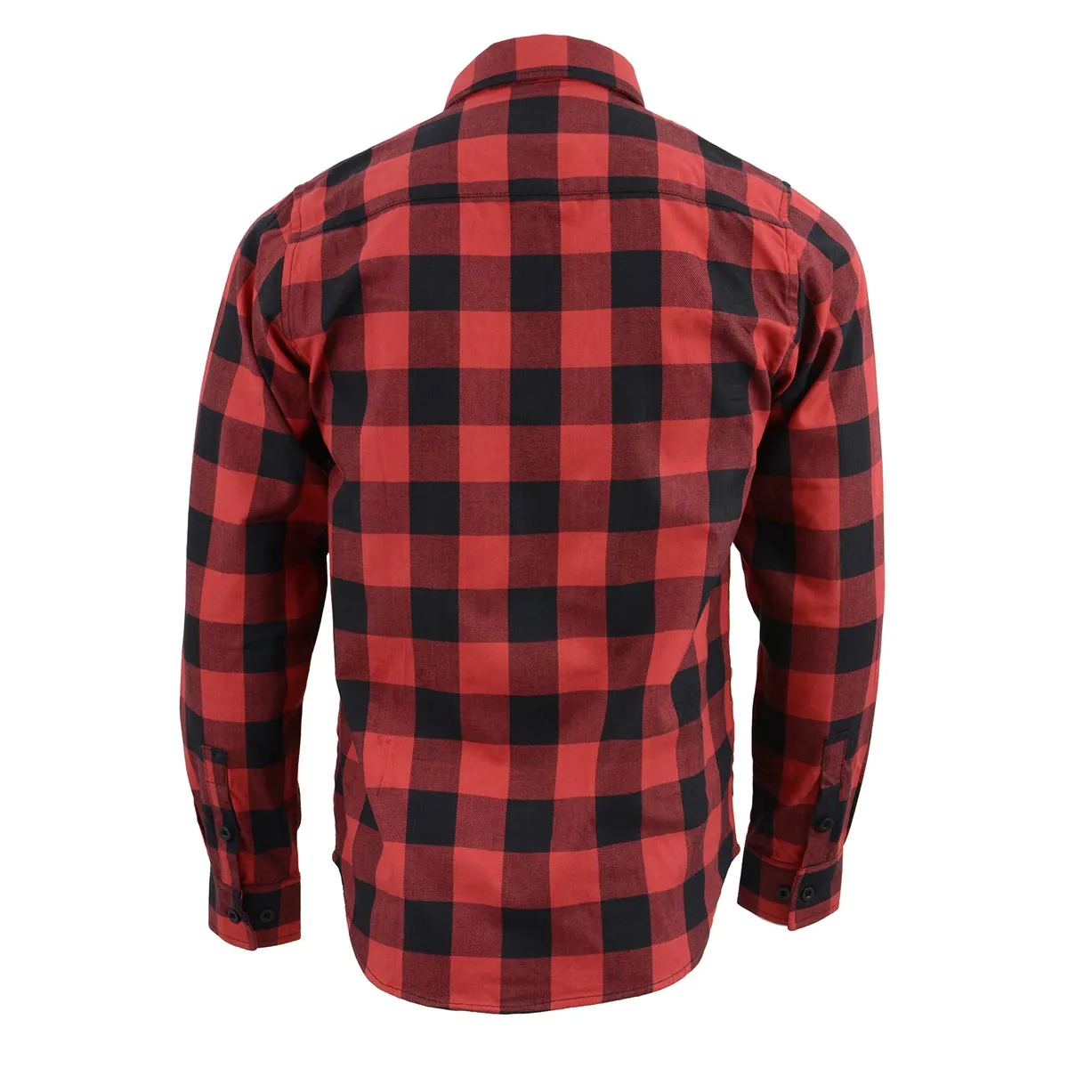 Milwaukee Leather Men's Flannel Plaid Shirt Black and Red Long Sleeve