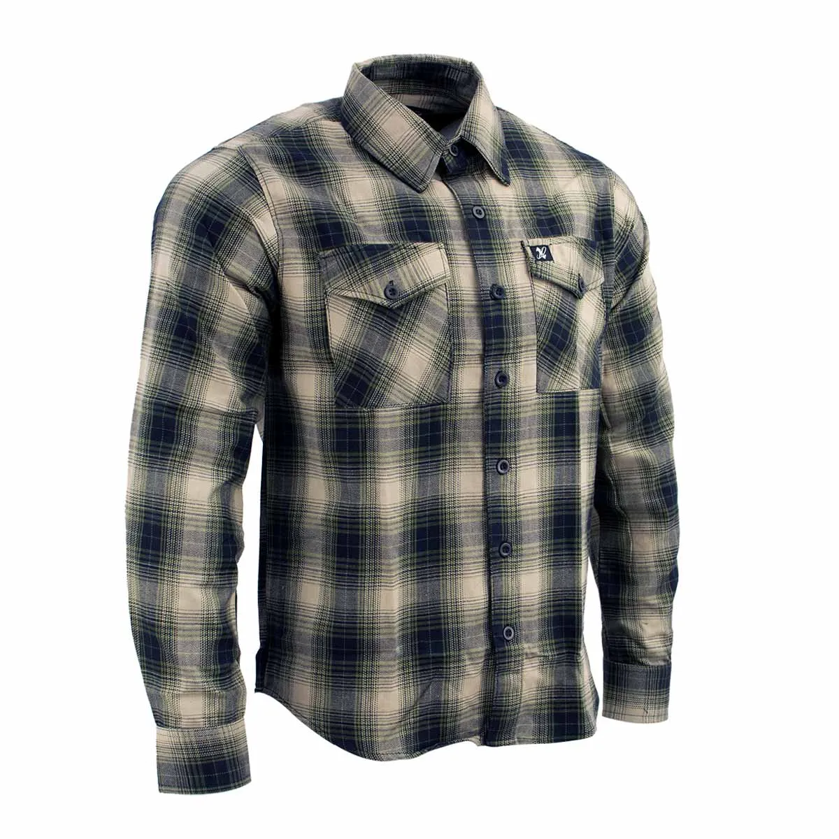 Milwaukee Leather MNG11649 Men's Grey with Black Long Sleeve Cotton Flannel Shirt