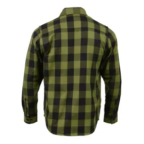 Milwaukee Leather MNG11668 Men's Black and Green Long Sleeve Cotton Flannel Shirt