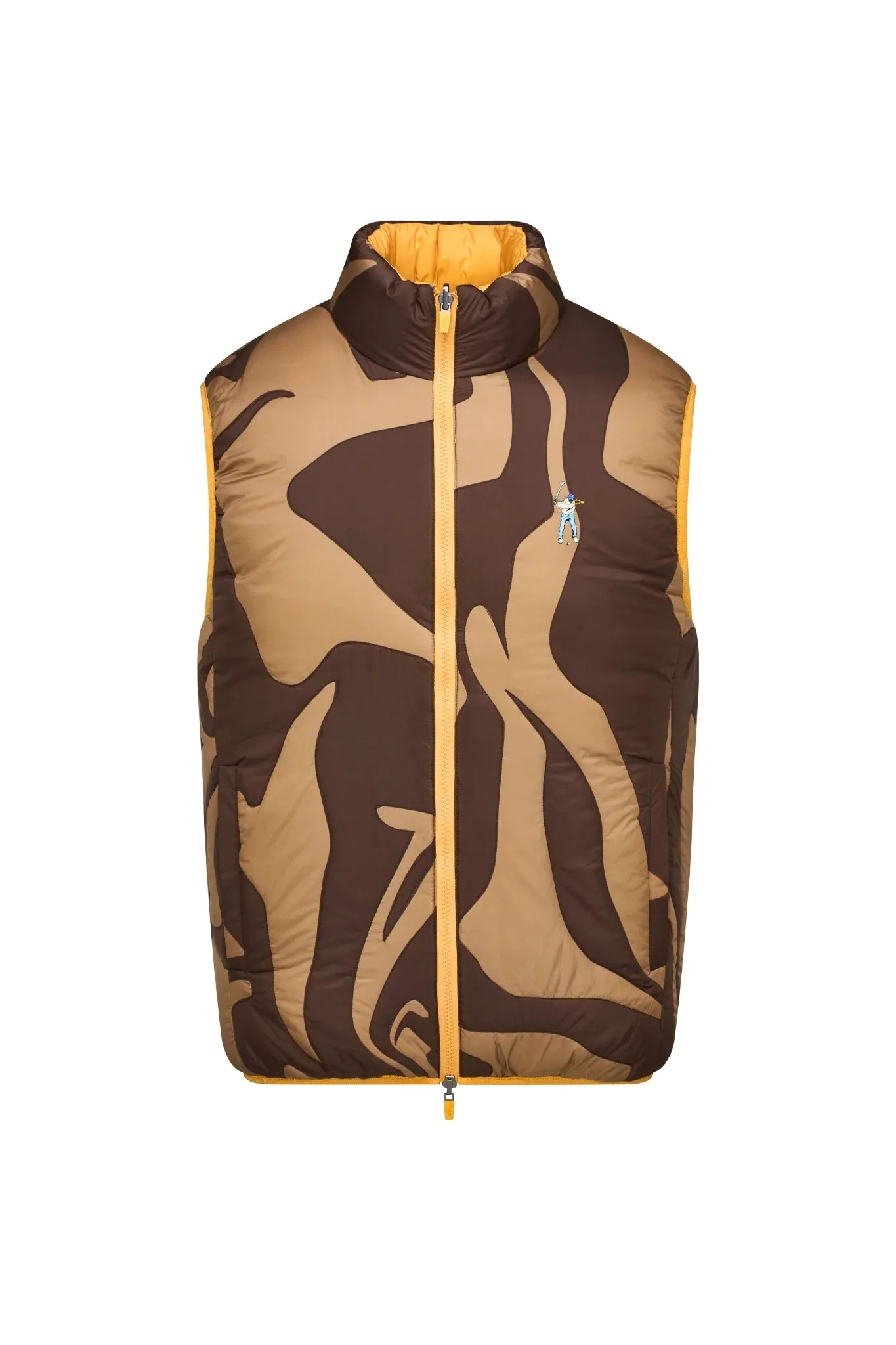 Mocha/Gold Men's Reversible Quilted Vest