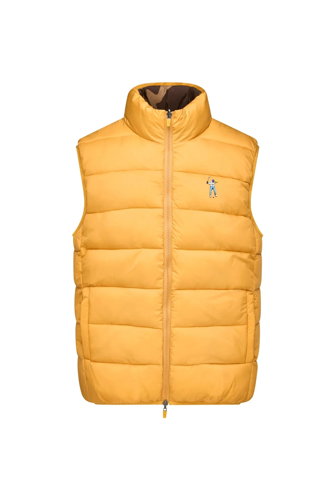 Mocha/Gold Men's Reversible Quilted Vest