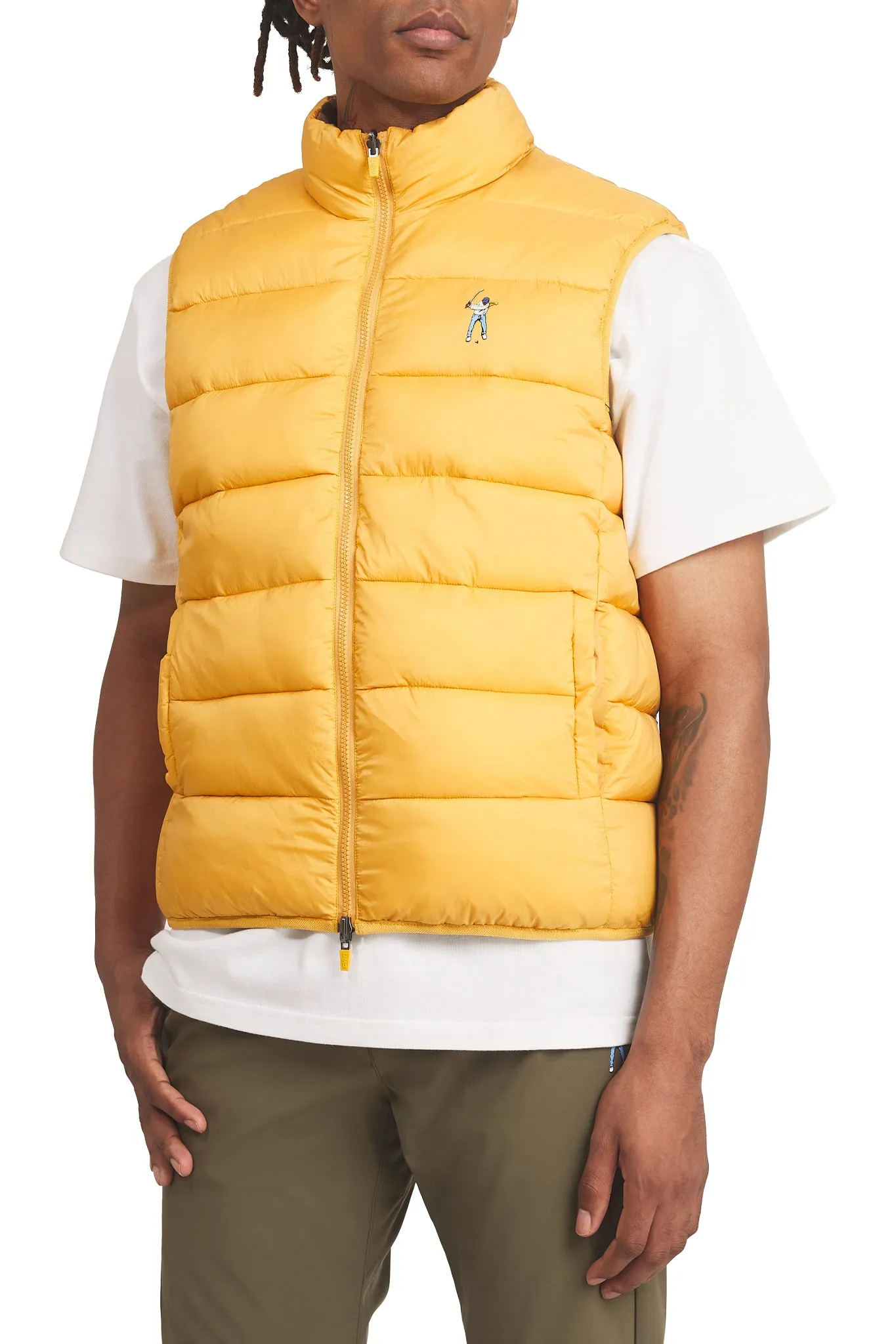 Mocha/Gold Men's Reversible Quilted Vest