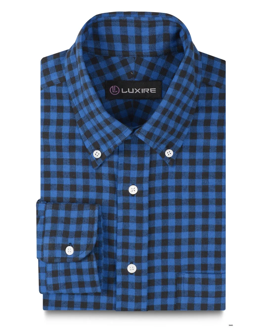 Navy Black Gingham Flannel