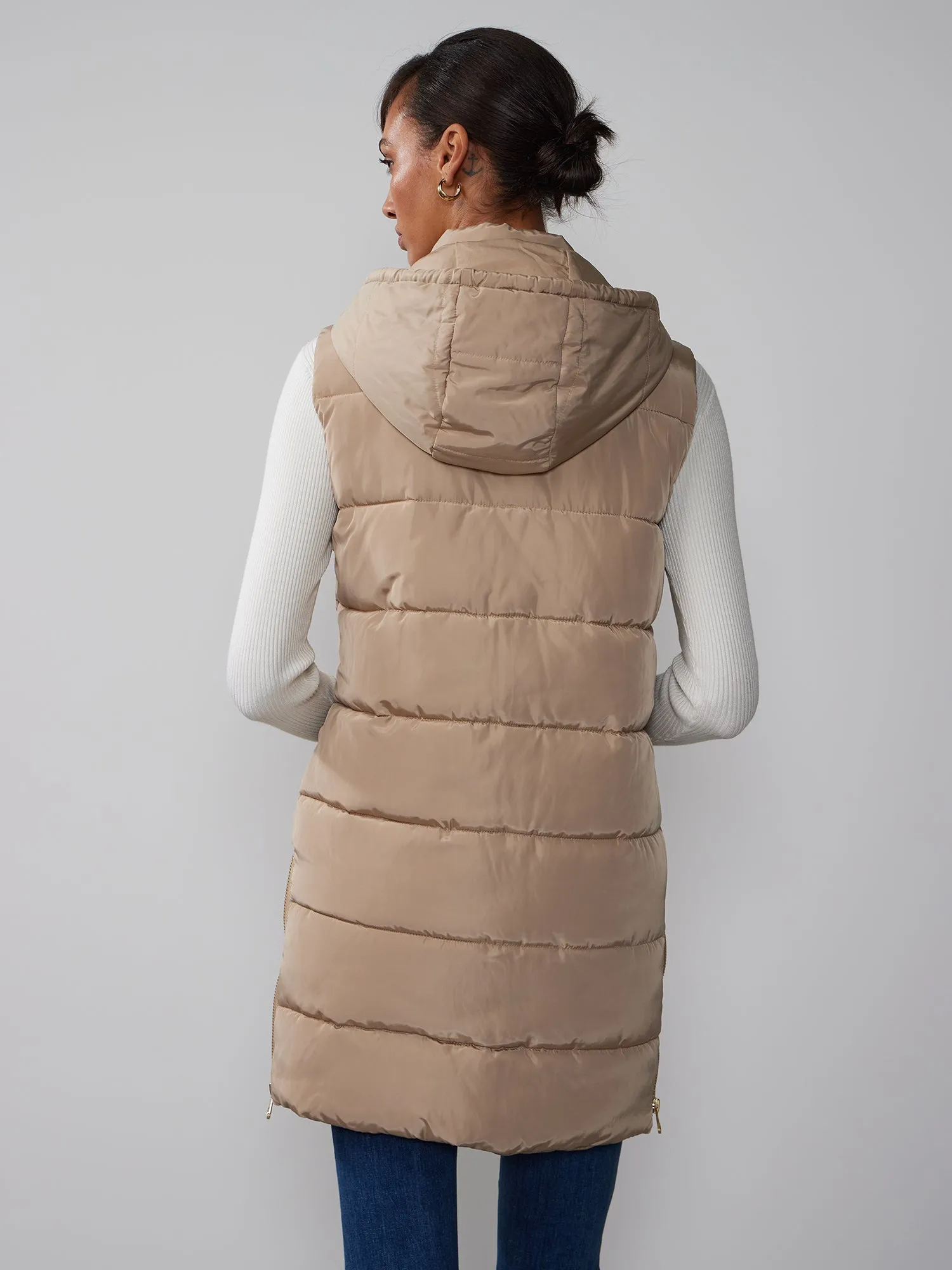 Oversized Hooded Puffer Vest Jacket