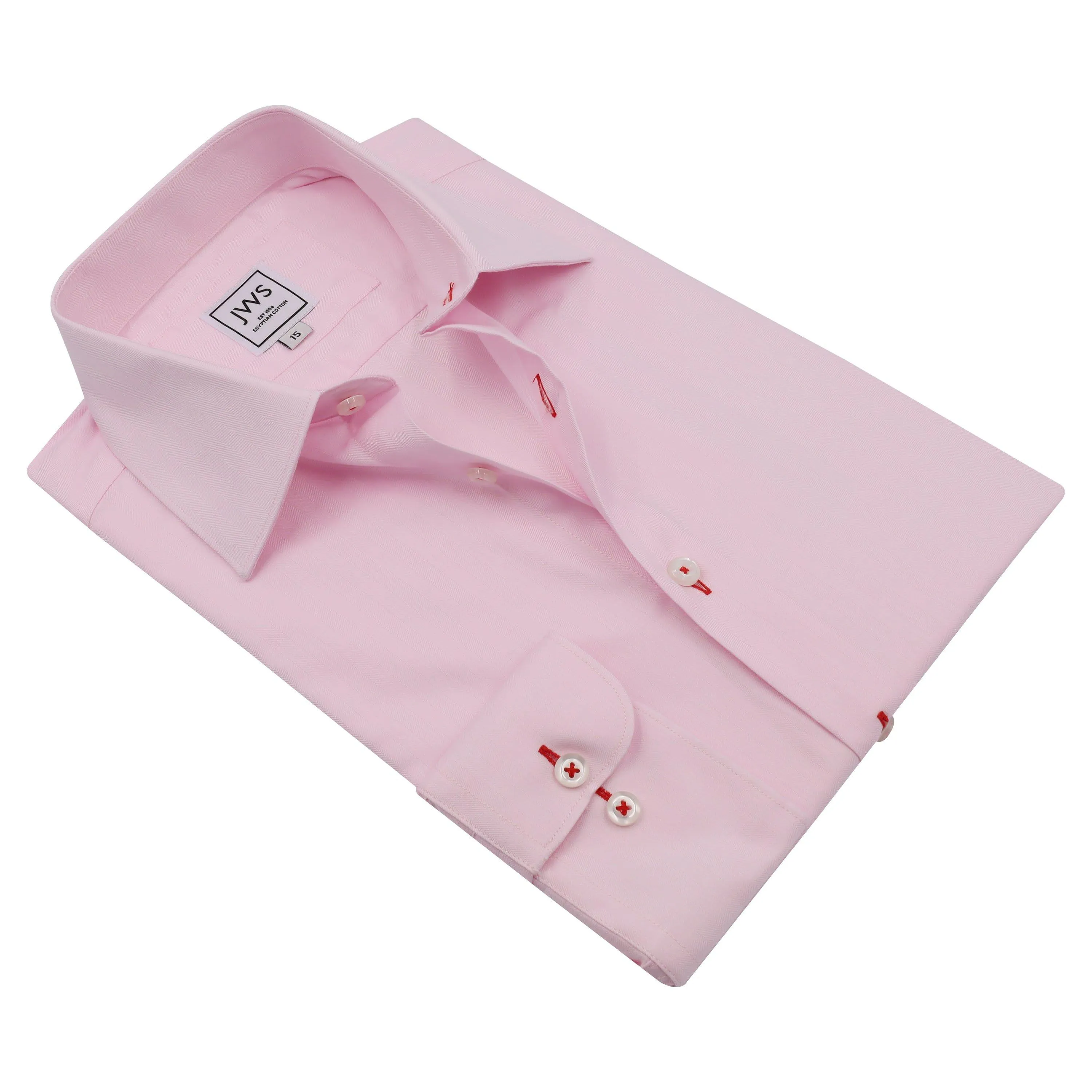 Pink Small Herringbone Non Iron Egyptian Cotton Dress Shirt