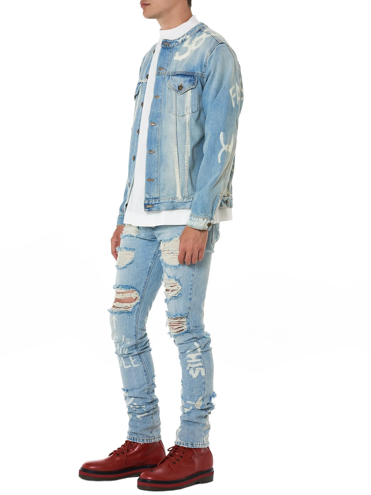 Printed Denim Jacket (NMS18611-DENIM-BLUE)