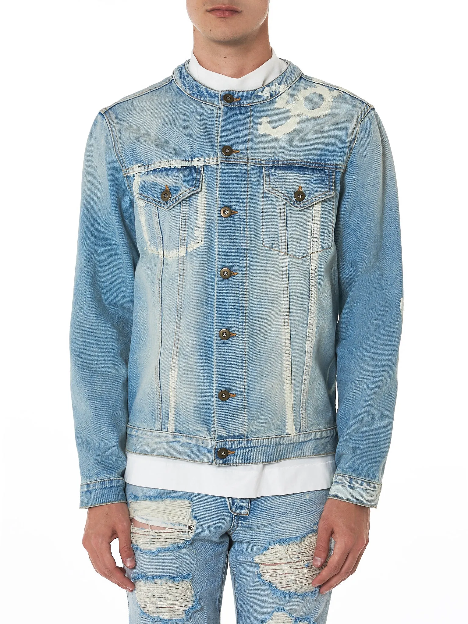 Printed Denim Jacket (NMS18611-DENIM-BLUE)