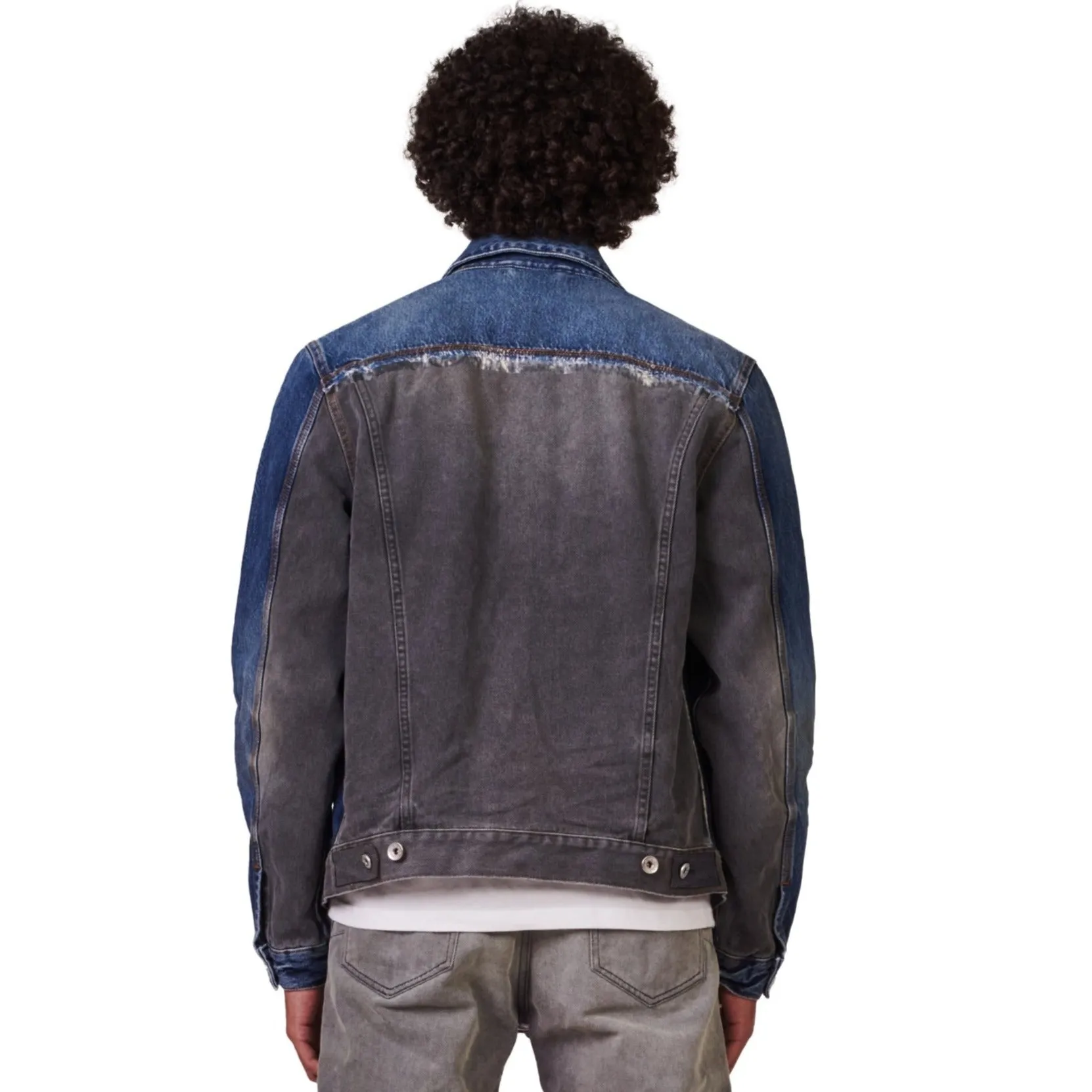 Purple Brand Washed Indigo & Frayed Framis Fray Jacket