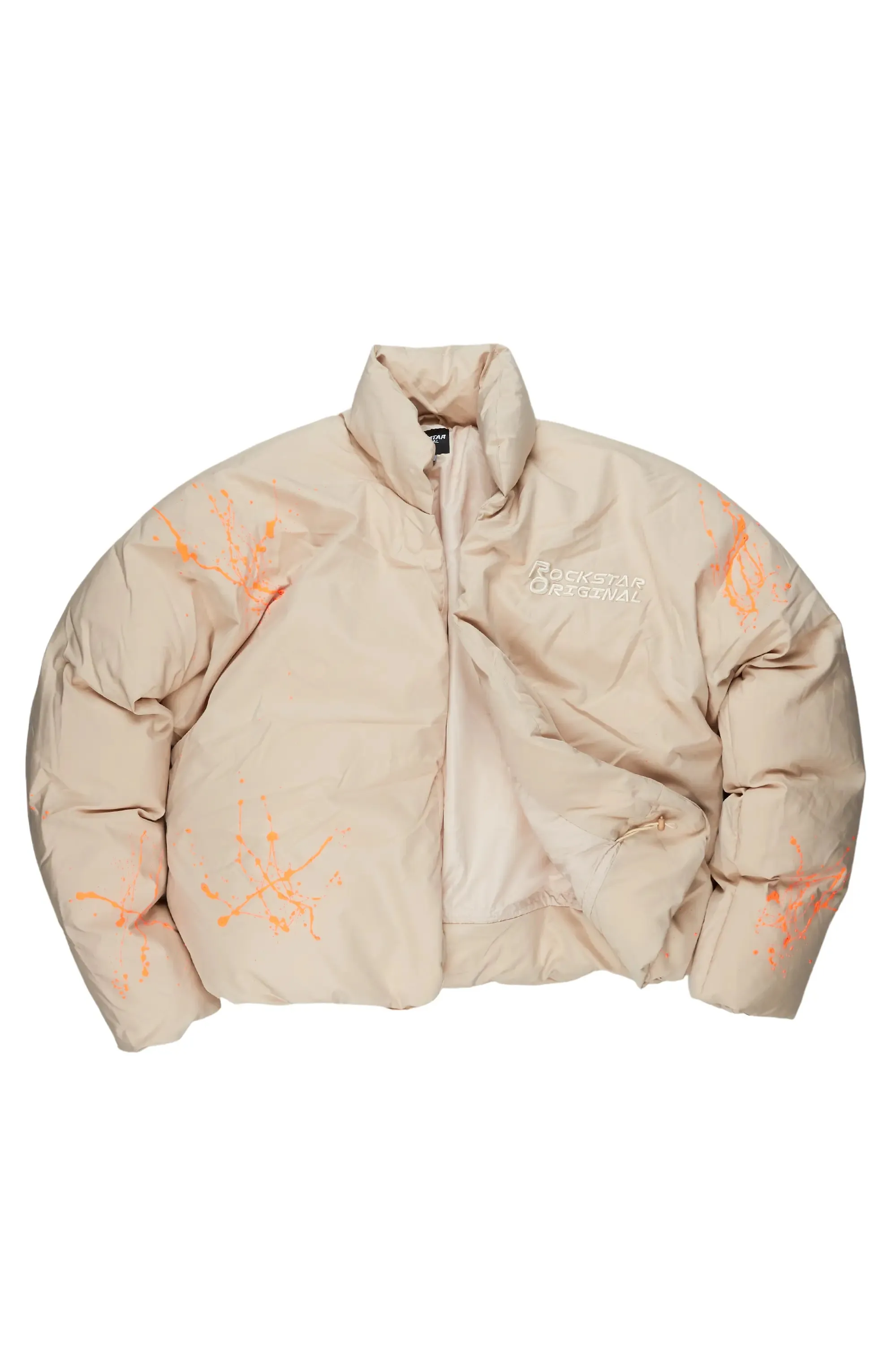 Rabbie Beige/Orange Puffer Jacket