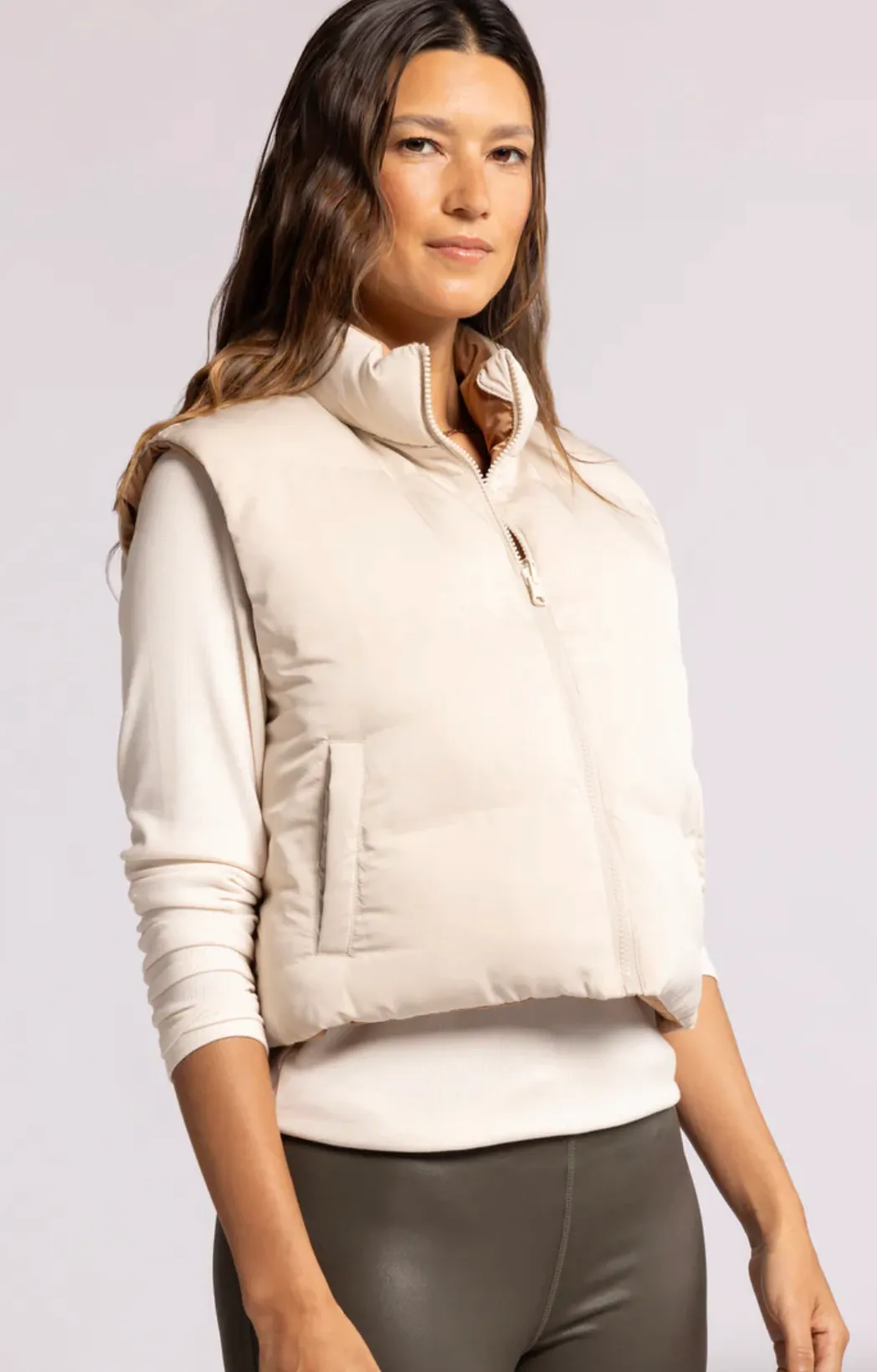 Reversible Cropped Puffer Vest