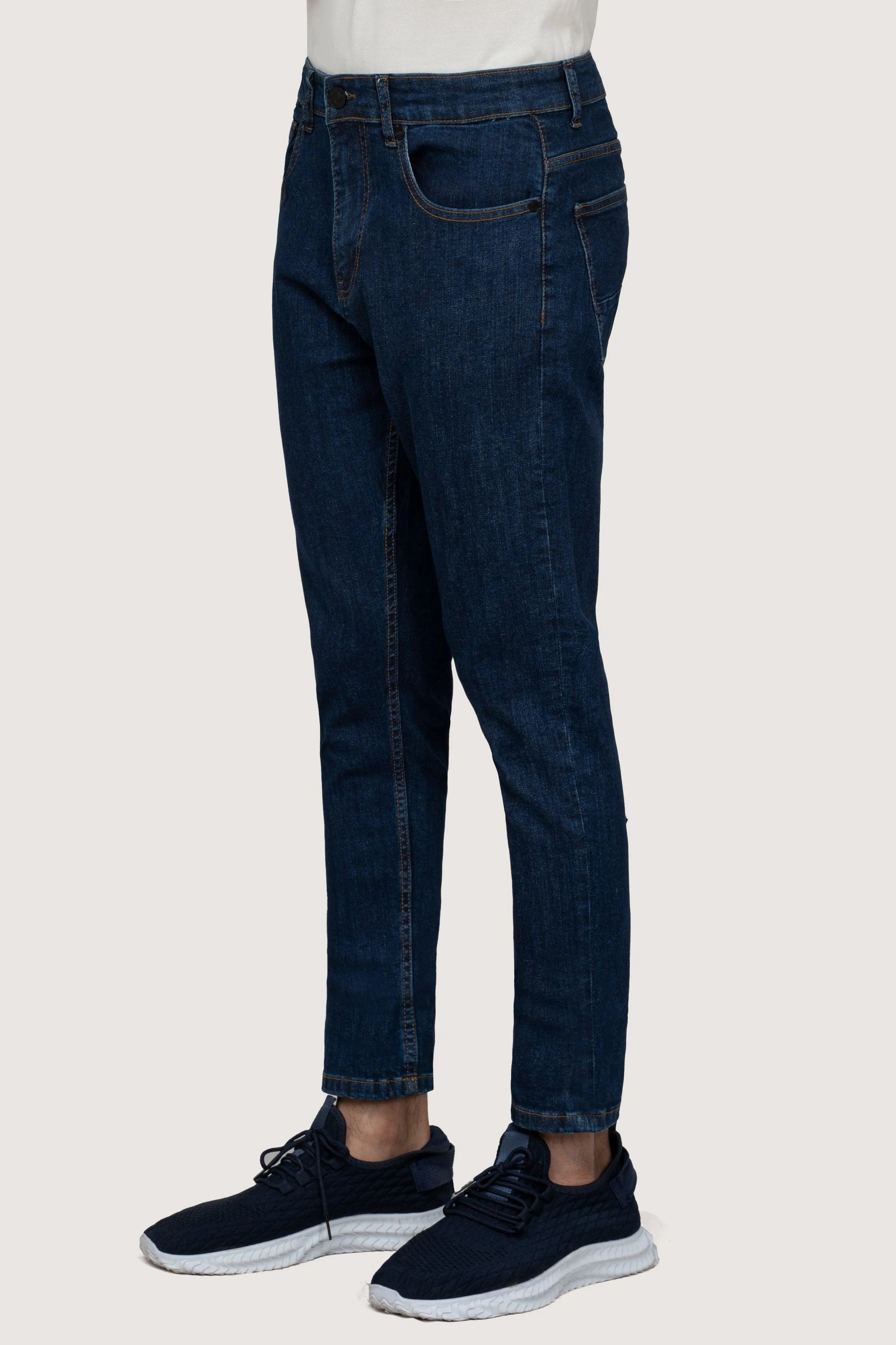 SLIM LEG DENIM JEANS DARK BLUE