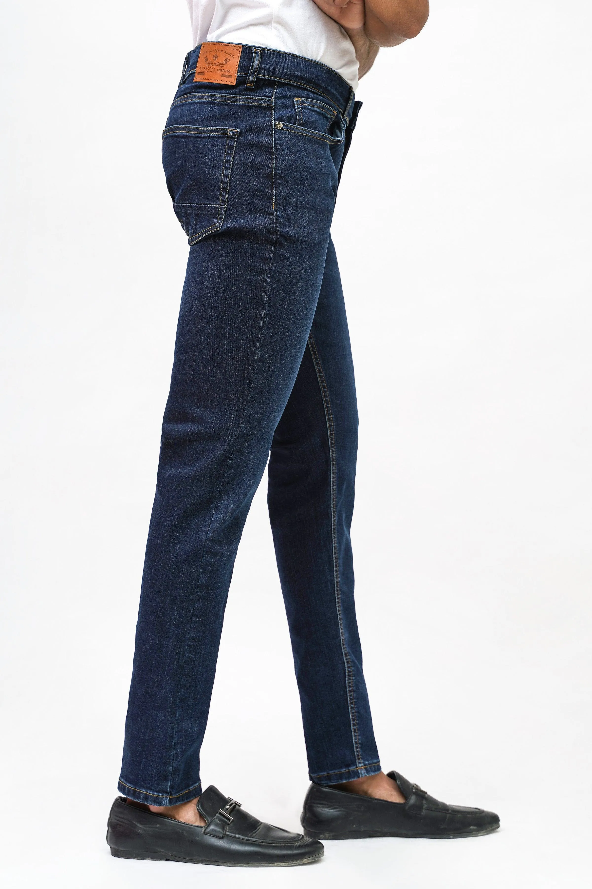 SLIM LEG DENIM JEANS D.BLUE TINTED