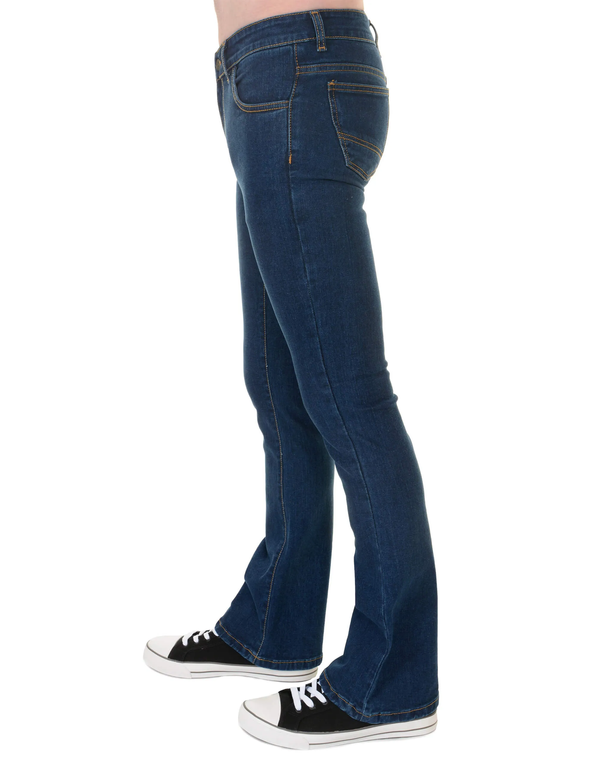 Stonewash Stretch Denim Slim Bootcut Jeans