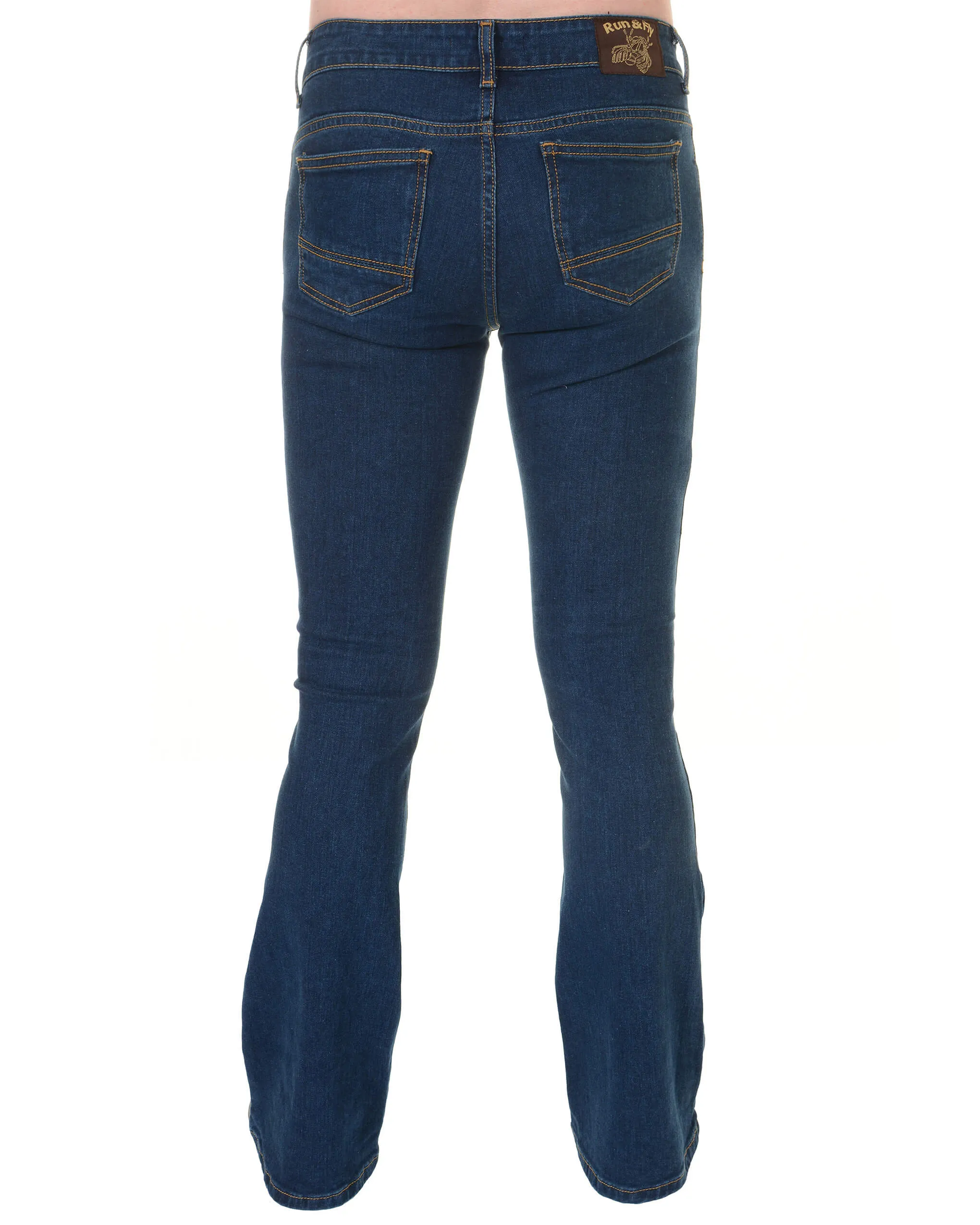 Stonewash Stretch Denim Slim Bootcut Jeans