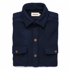 The Explorer Shirt in Navy Boiled Wool