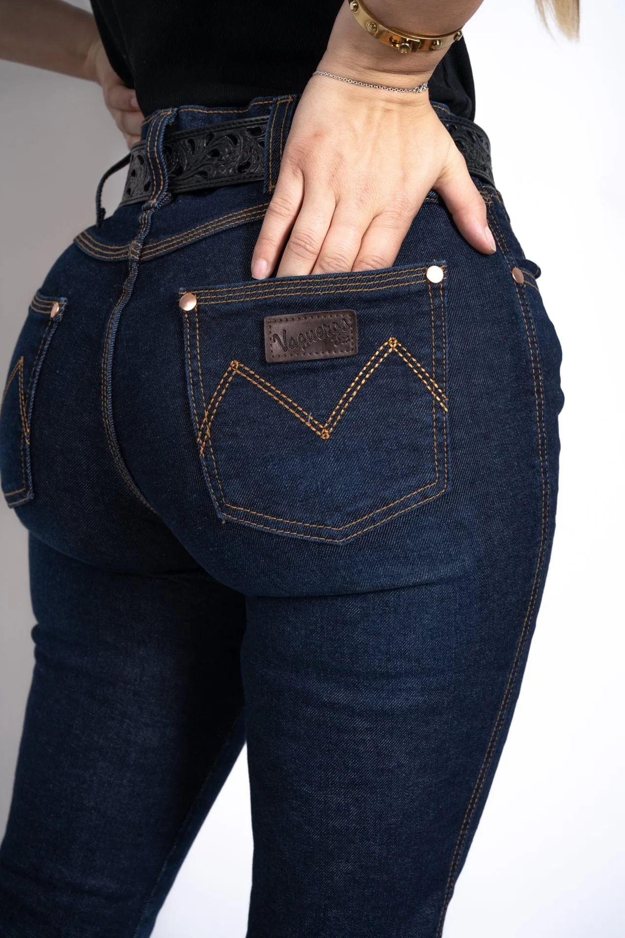 Women Dark Blue Classic Bootcut Premium Jeans