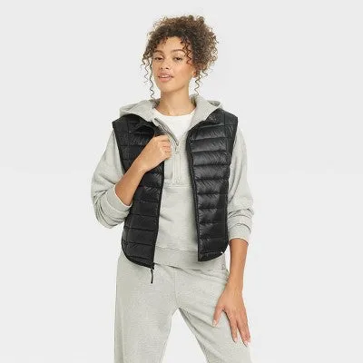 Women's Quilted Puffer Vest - JoyLab Black S